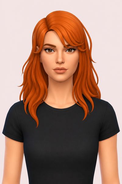 Rhiannon Hair custom content (CC) for Sims 4 by clumsyalien