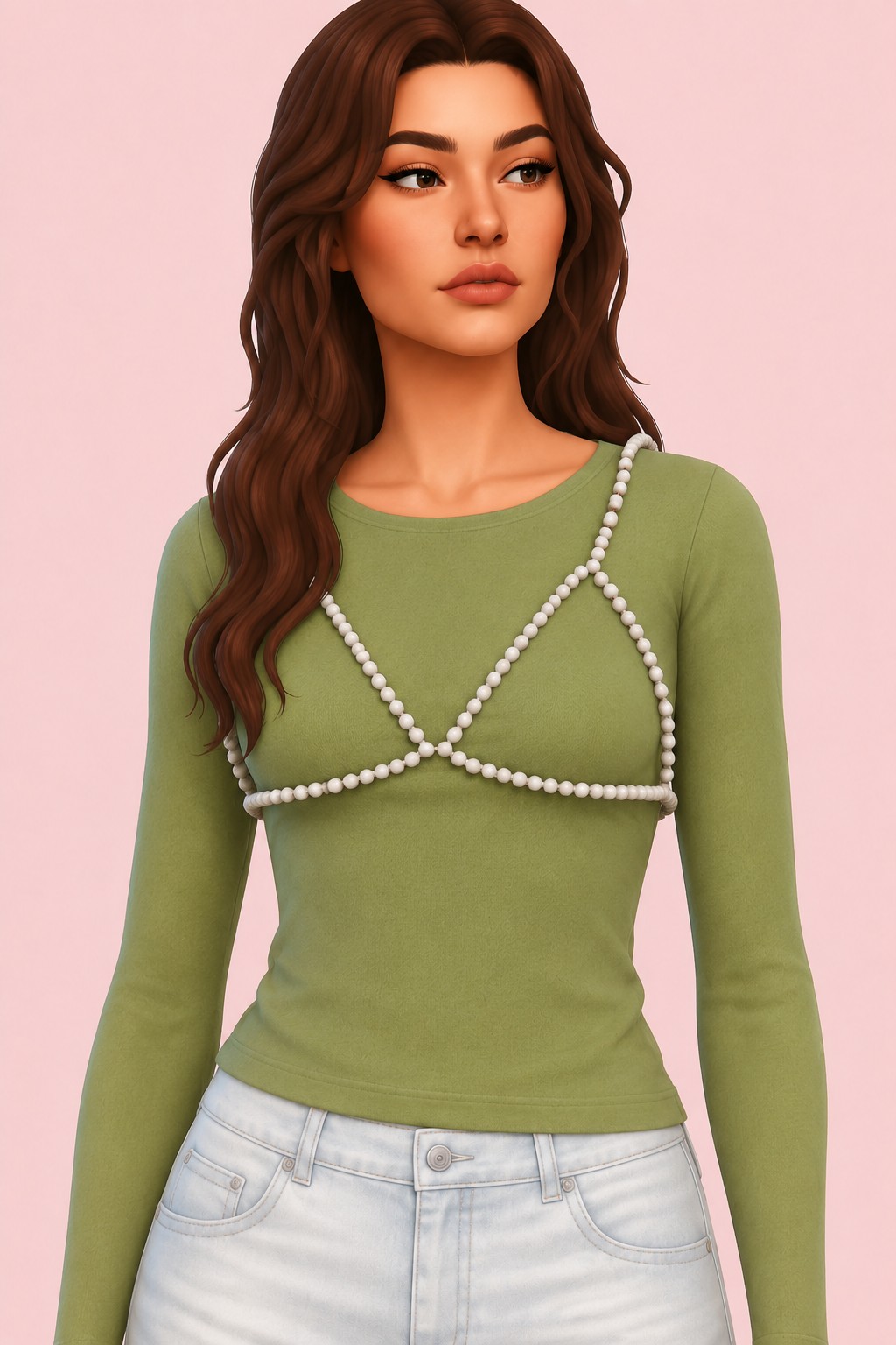 Mila Shirt custom content (CC) for Sims 4 by clumsyalien