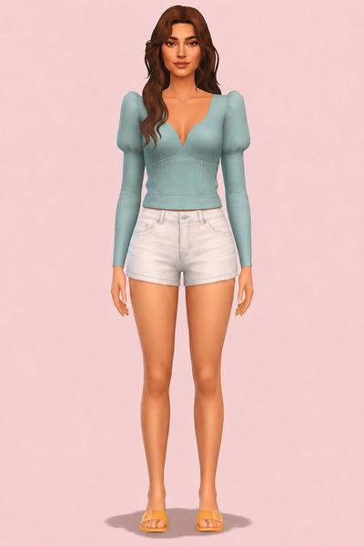 Anita Blouse custom content (CC) for Sims 4 by clumsyalien