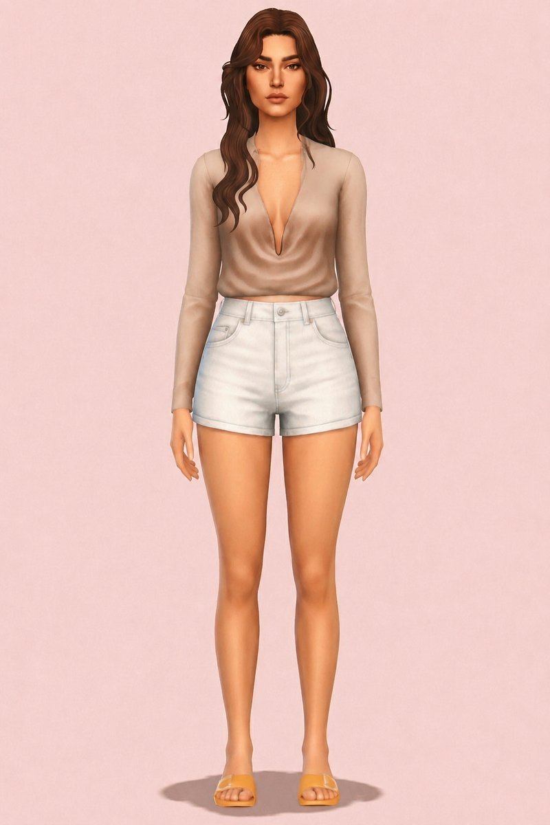 Lola Blouse custom content (CC) for Sims 4 by clumsyalien