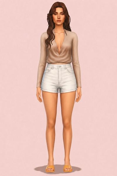 Lola Blouse custom content (CC) for Sims 4 by clumsyalien