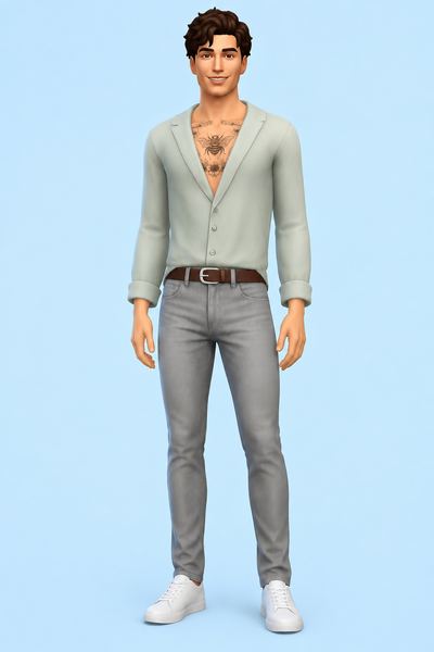 Vincent Blouse custom content (CC) for Sims 4 by clumsyalien