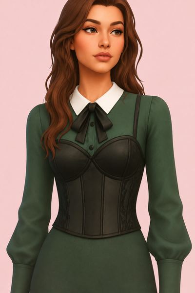 Salem Blouse custom content (CC) for Sims 4 by clumsyalien