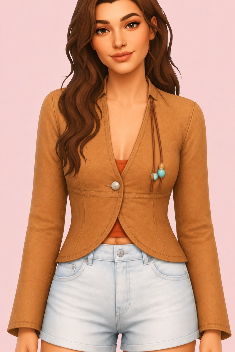 Reagan Jacket custom content (CC) for Sims 4 by clumsyalien