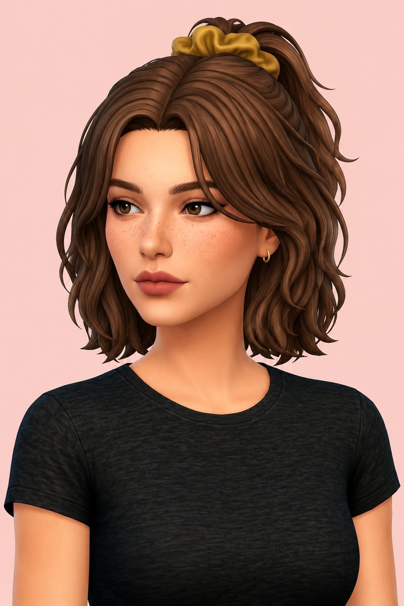 Florence Hair Scrunchie Acc custom content (CC) for Sims 4 by clumsyalien