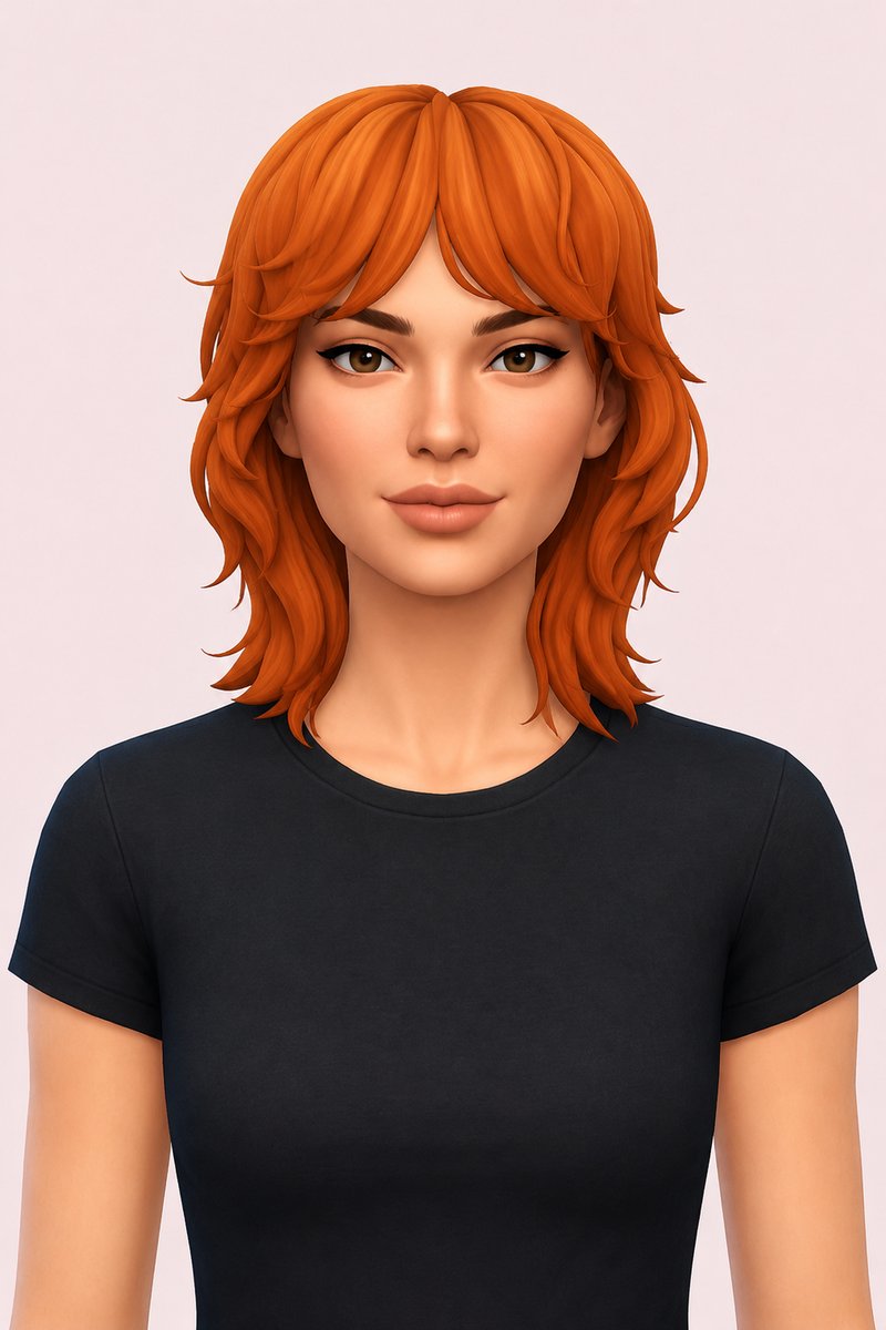 Florence Hair custom content (CC) for Sims 4 by clumsyalien