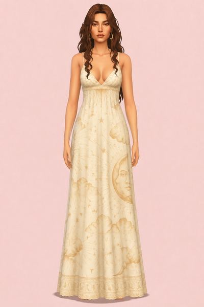La Lune Dress custom content (CC) for Sims 4 by clumsyalien
