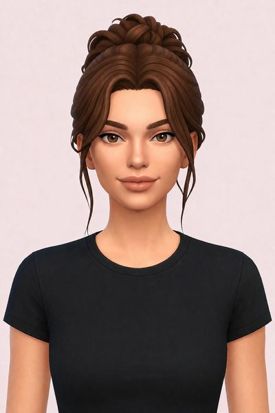 Cornelia Hair custom content (CC) for Sims 4 by clumsyalien