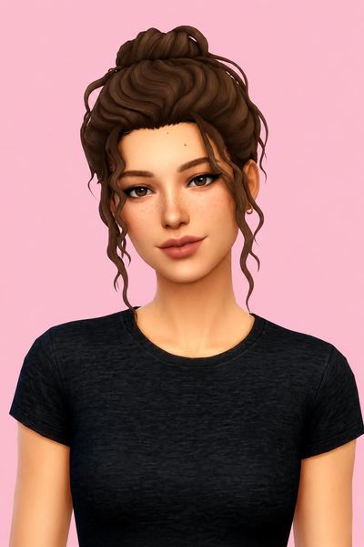 Noelle Hair custom content (CC) for Sims 4 by clumsyalien