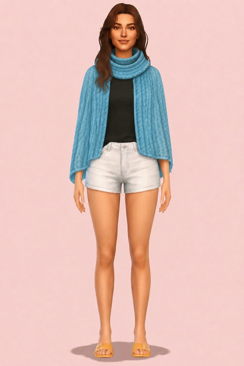 Rae Scarf custom content (CC) for Sims 4 by clumsyalien