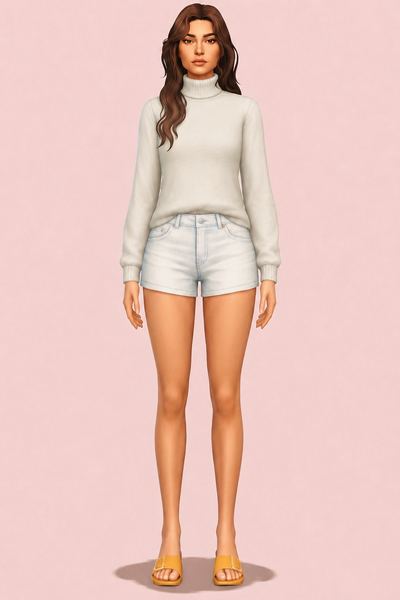Beth Turtleneck custom content (CC) for Sims 4 by clumsyalien