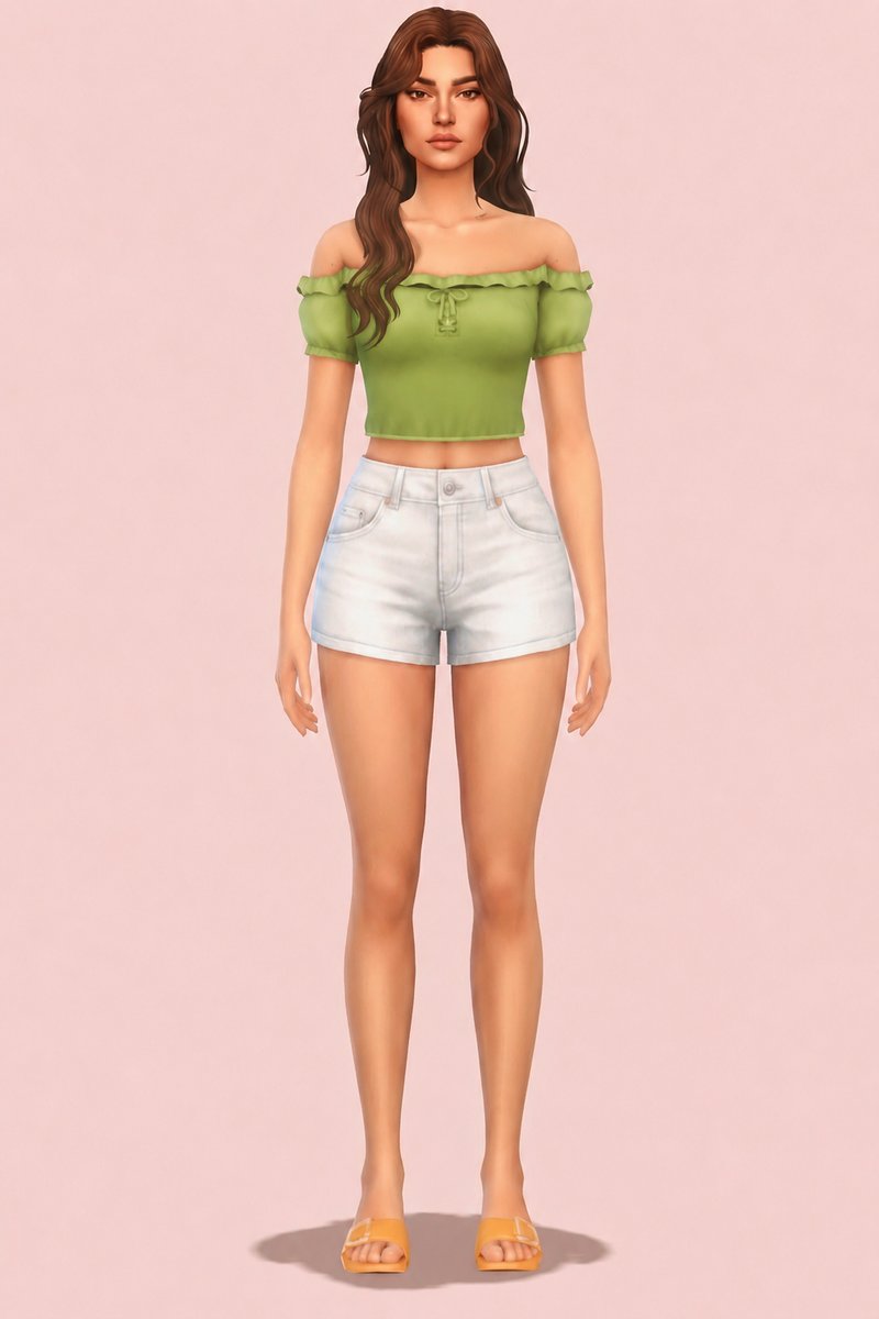 Davina Blouse custom content (CC) for Sims 4 by clumsyalien