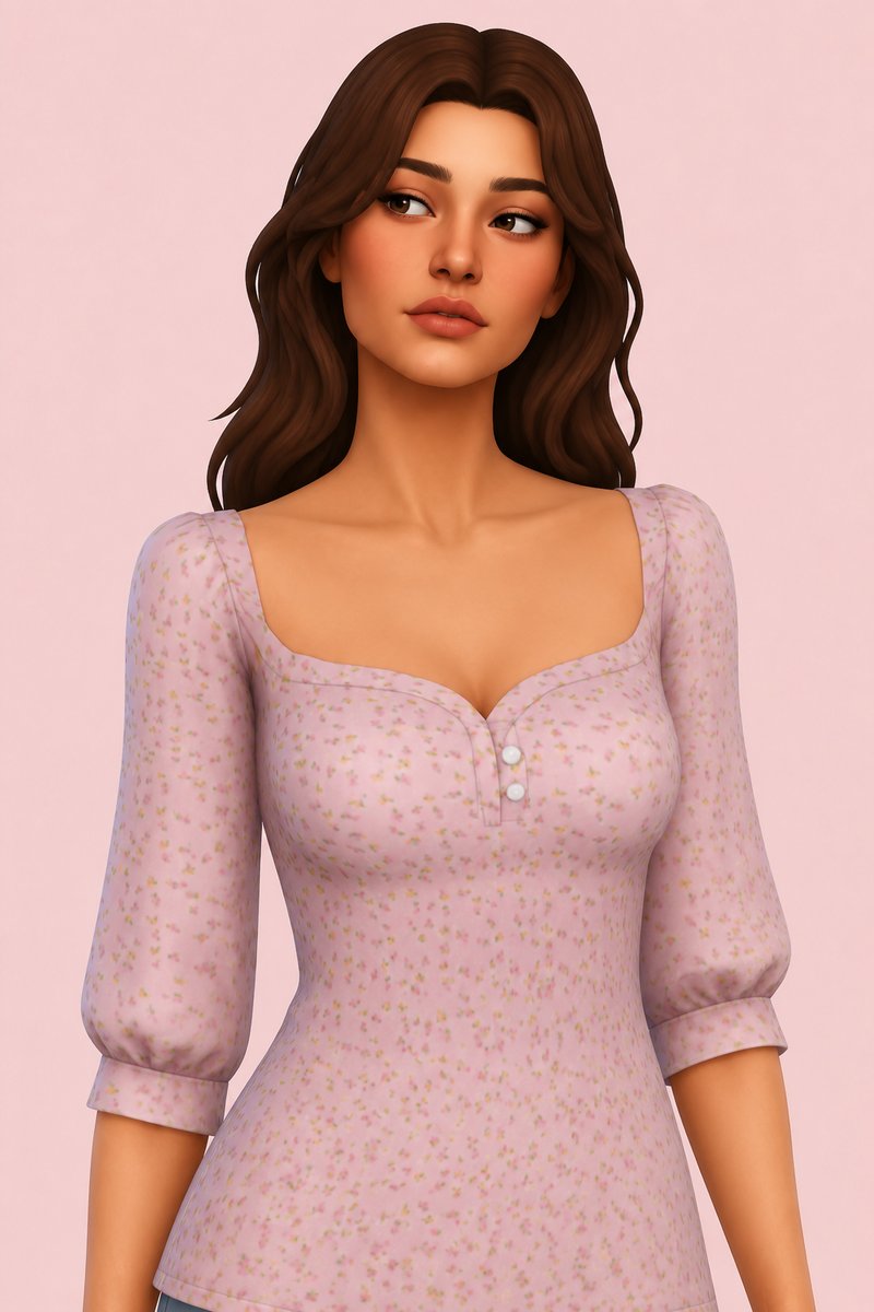 Amelia Dress custom content (CC) for Sims 4 by clumsyalien