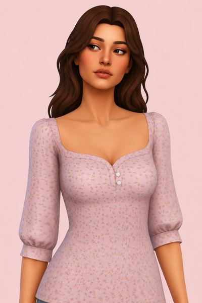 Amelia Dress custom content (CC) for Sims 4 by clumsyalien