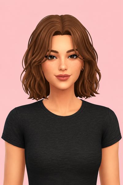 Elle Hair custom content (CC) for Sims 4 by clumsyalien