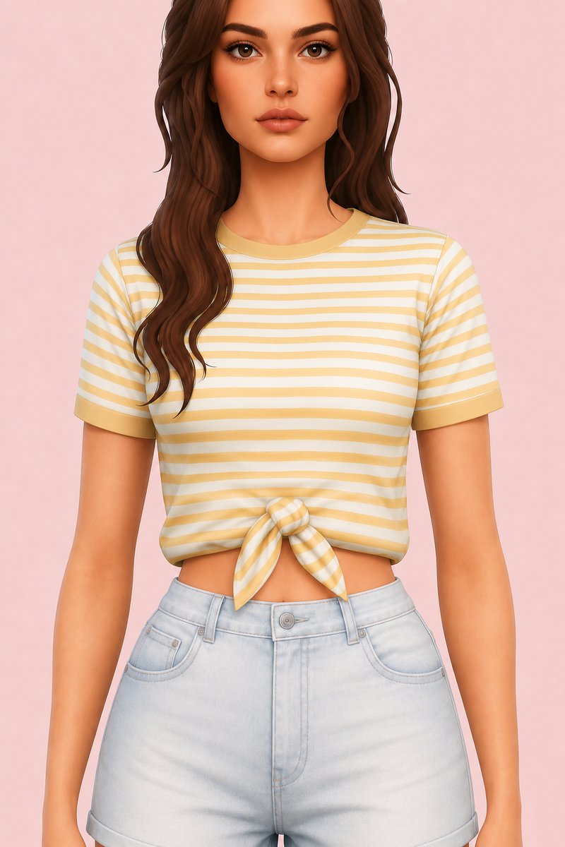 Trisha T-Shirt custom content (CC) for Sims 4 by clumsyalien
