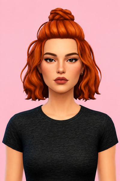 Olivia Hair custom content (CC) for Sims 4 by clumsyalien