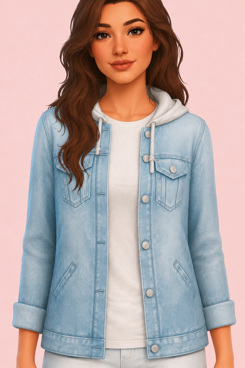 Ronnie Denim Jacket custom content (CC) for Sims 4 by clumsyalien
