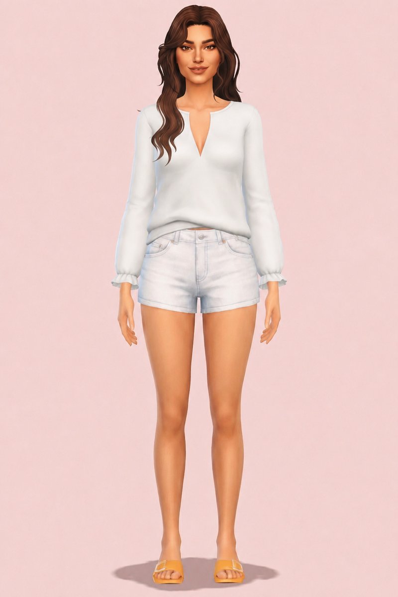 Lana Blouse custom content (CC) for Sims 4 by clumsyalien
