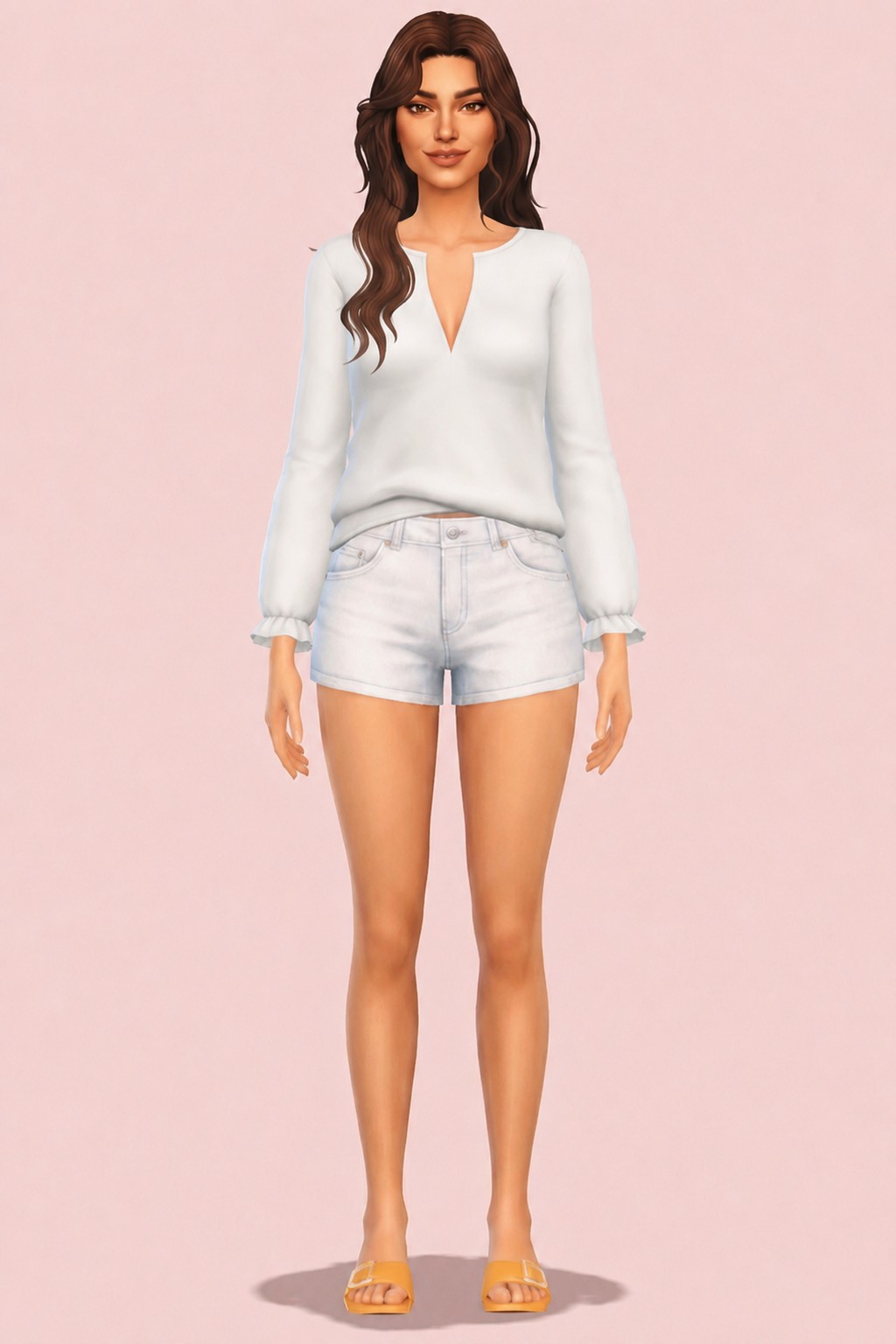 Lana Blouse custom content (CC) for Sims 4 by clumsyalien