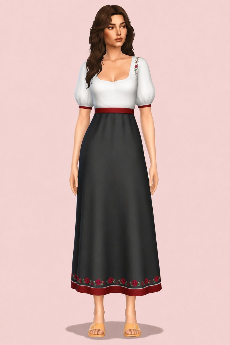 Yulia Dress custom content (CC) for Sims 4 by clumsyalien
