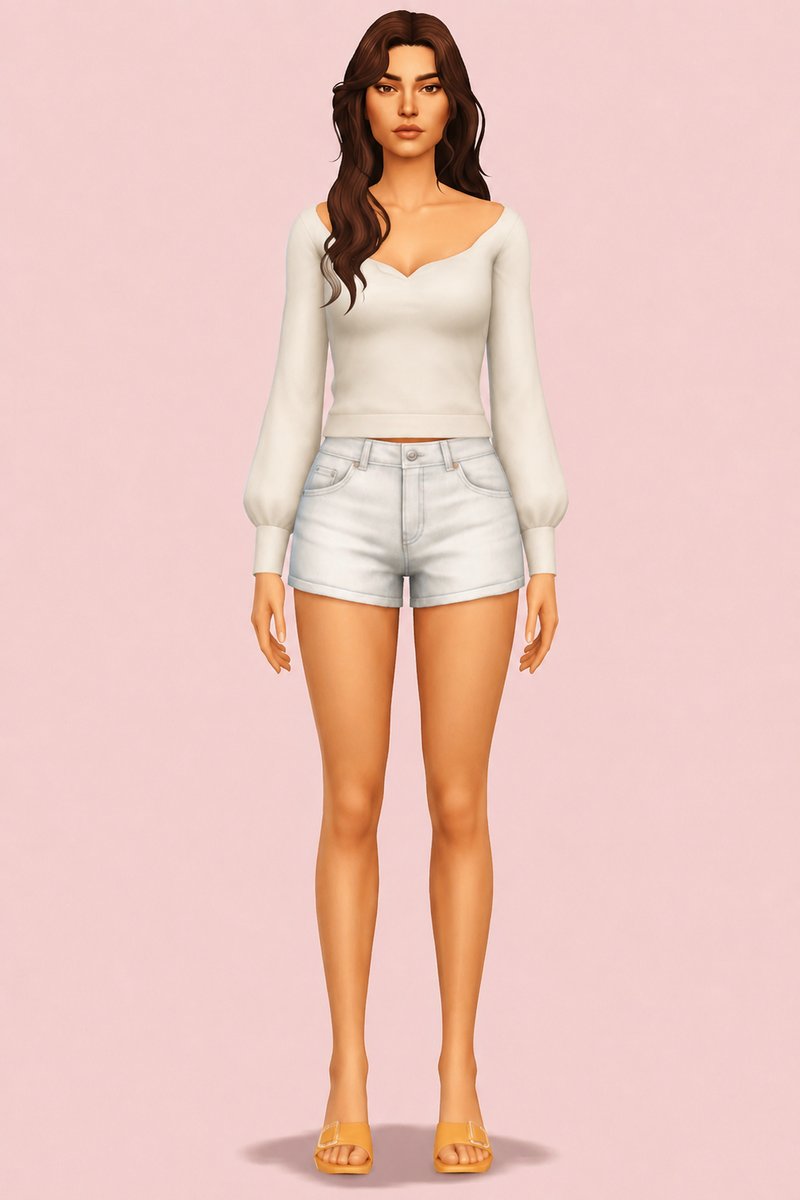 Teresa Blouse custom content (CC) for Sims 4 by clumsyalien