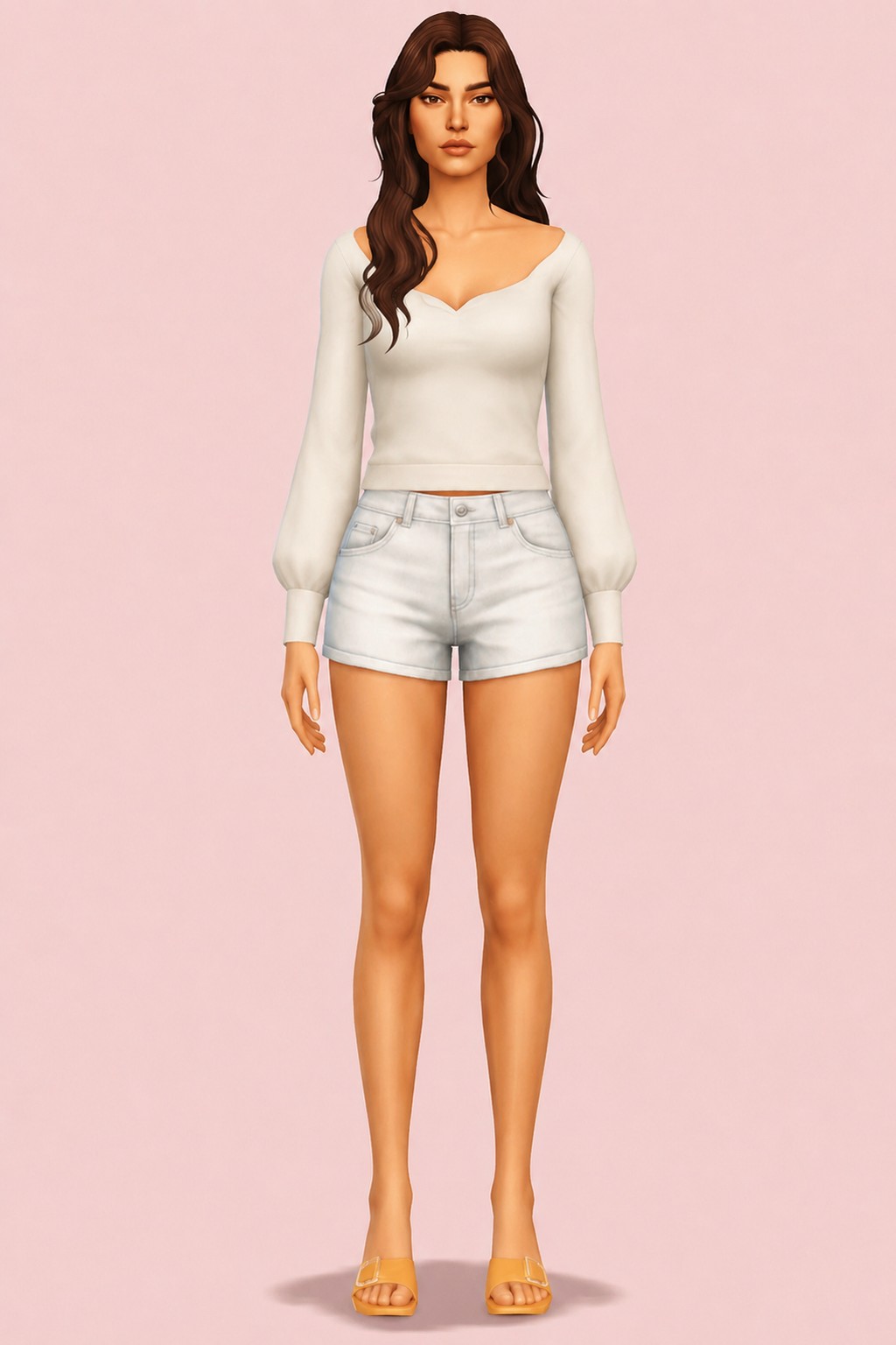Teresa Blouse custom content (CC) for Sims 4 by clumsyalien