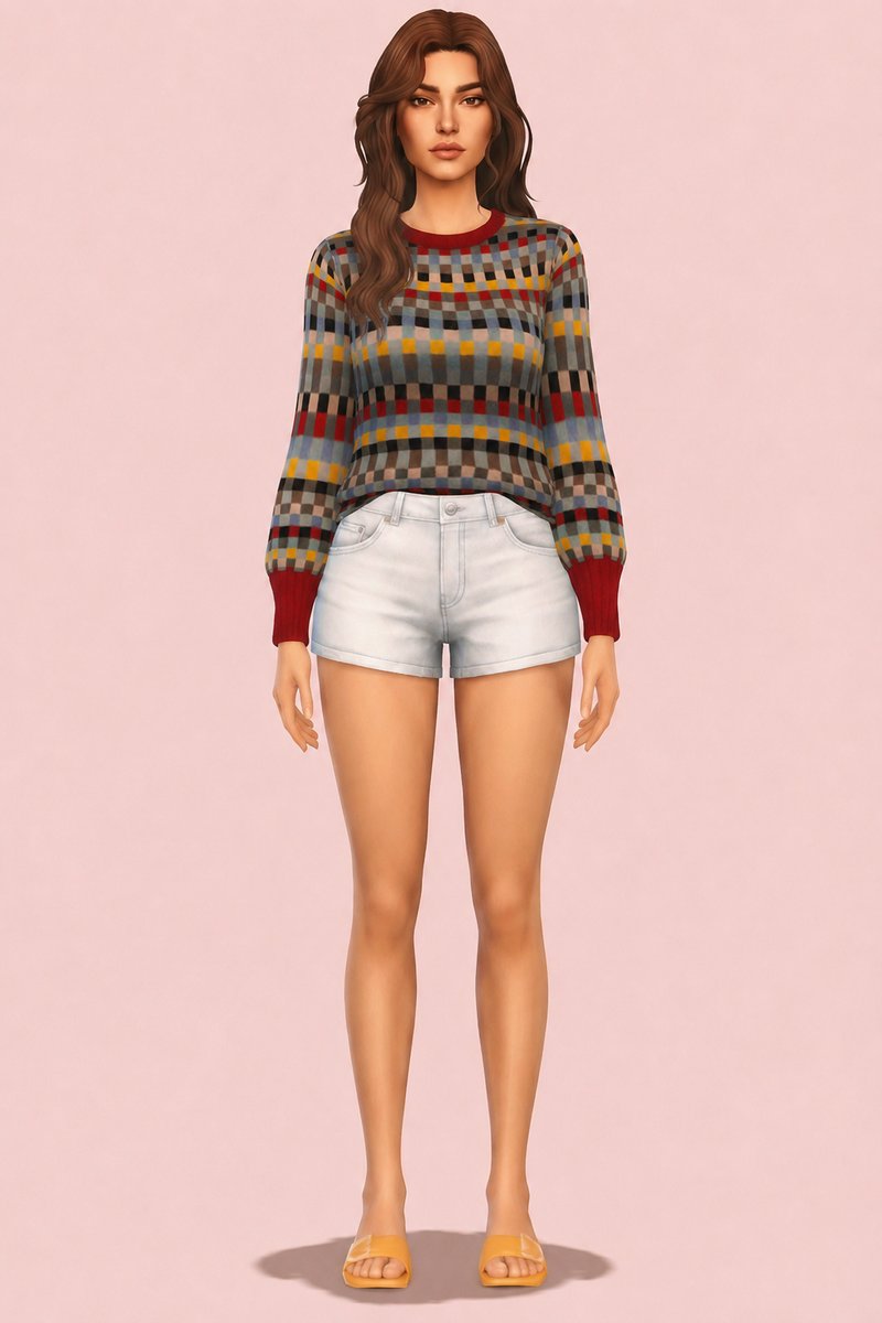 Brooke Sweater custom content (CC) for Sims 4 by clumsyalien