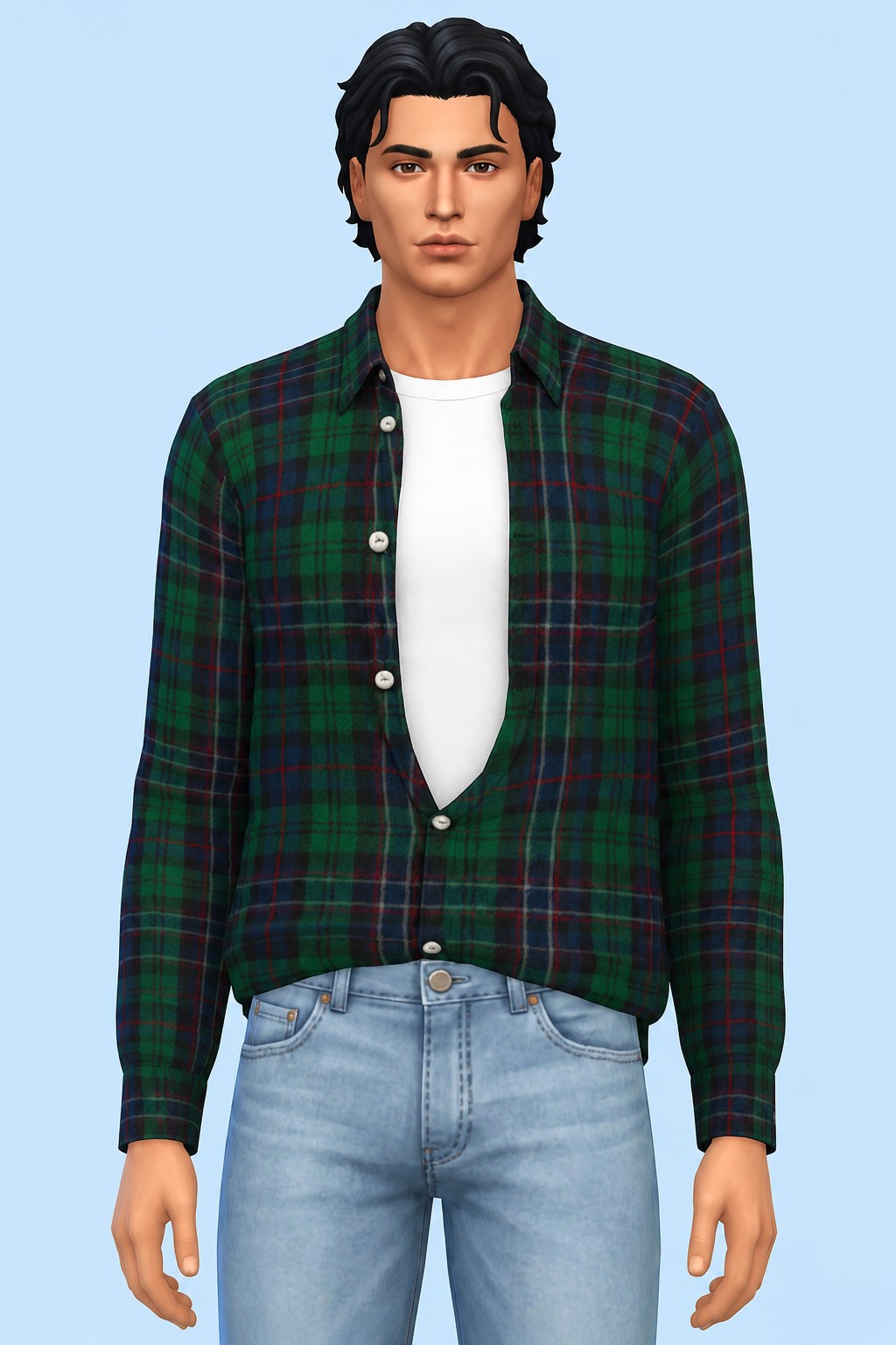 Casper Shirt custom content (CC) for Sims 4 by clumsyalien