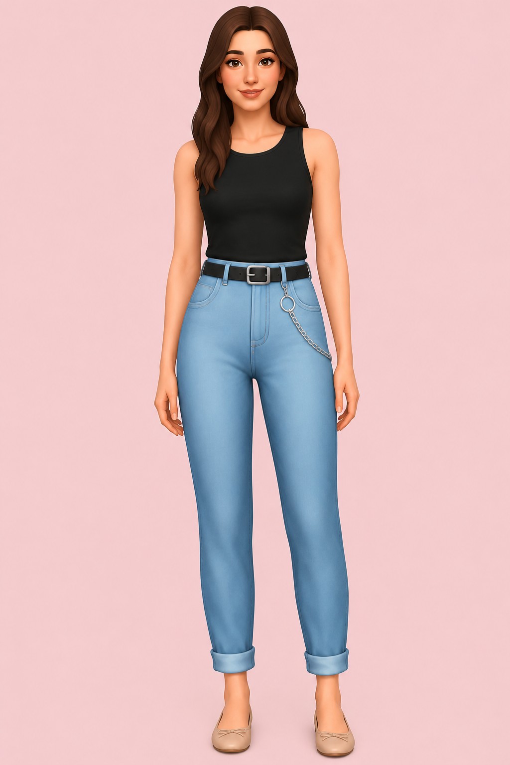 Tara Jeans custom content (CC) for Sims 4 by clumsyalien