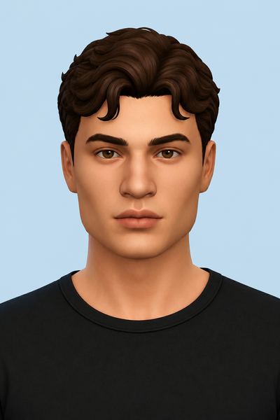 Gabe Hair custom content (CC) for Sims 4 by clumsyalien