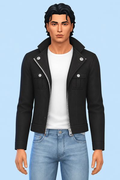 Xavier Jacket custom content (CC) for Sims 4 by clumsyalien