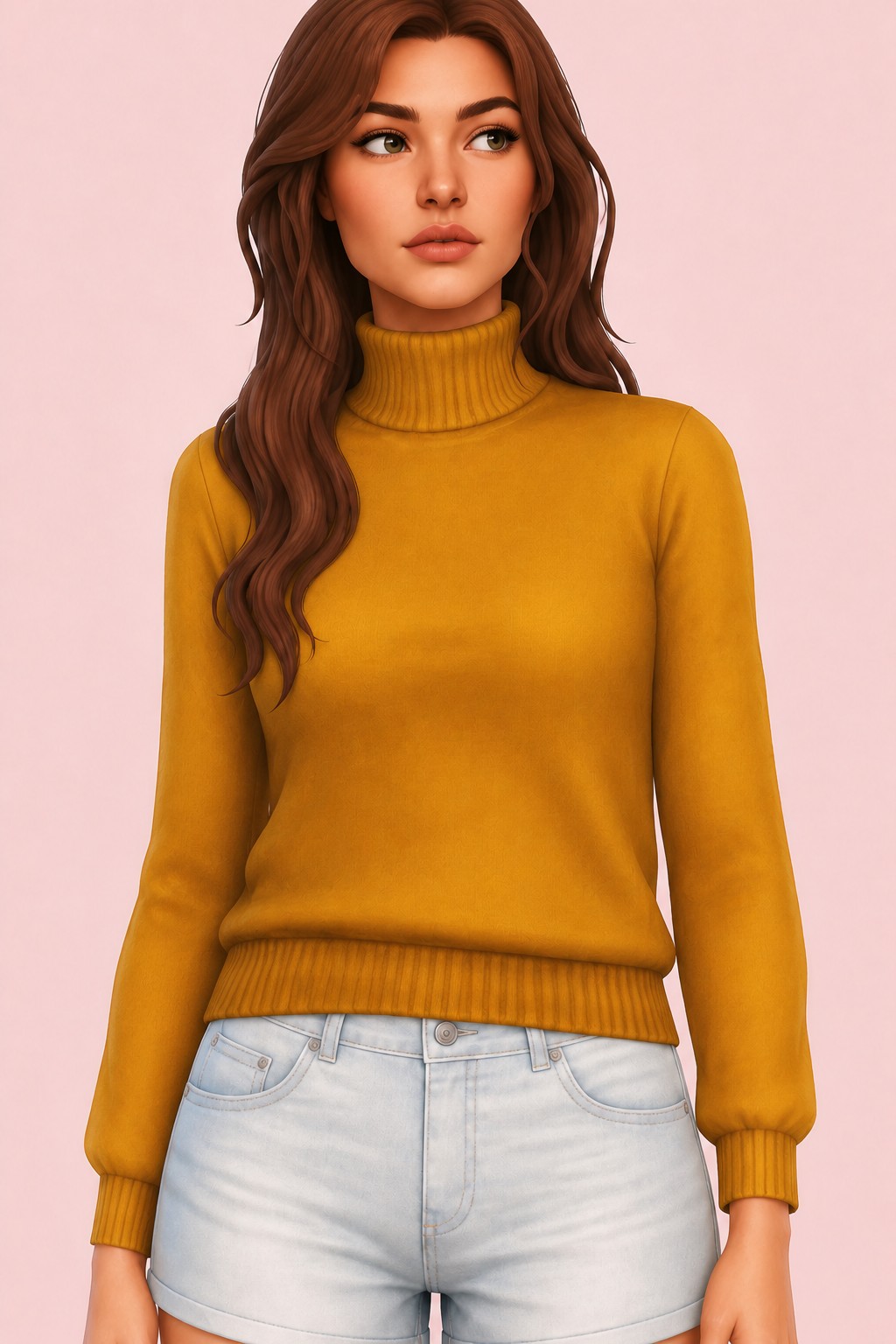 Tia Turtleneck custom content (CC) for Sims 4 by clumsyalien