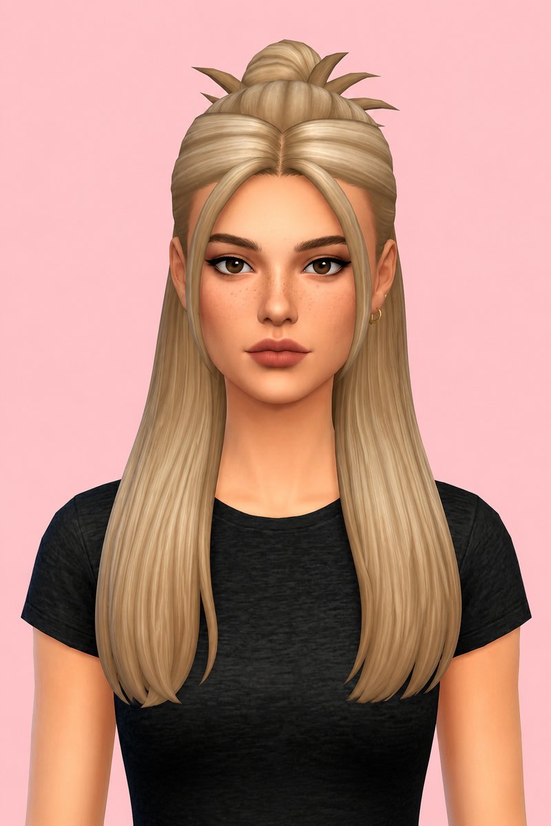 Mila Hairstyle: custom content (CC) for Sims 4 by oakiyo