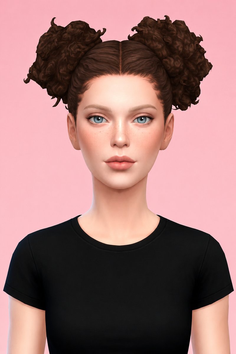 Meena Hairstyle: custom content (CC) for Sims 4 by oakiyo