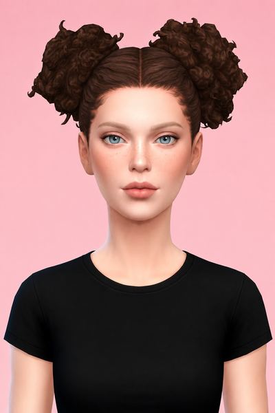 Meena Hairstyle: custom content (CC) for Sims 4 by oakiyo