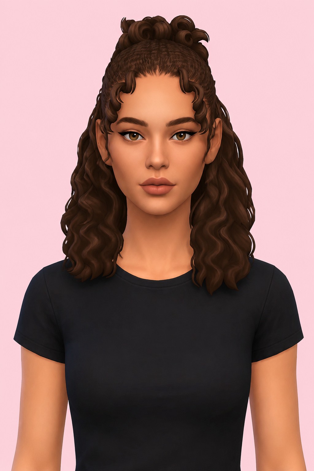 Deena Hairstyle: custom content (CC) for Sims 4 by oakiyo