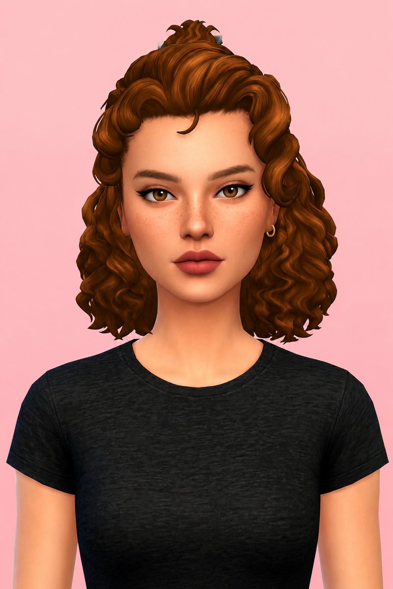 Christina Hairstyle: custom content (CC) for Sims 4 by oakiyo