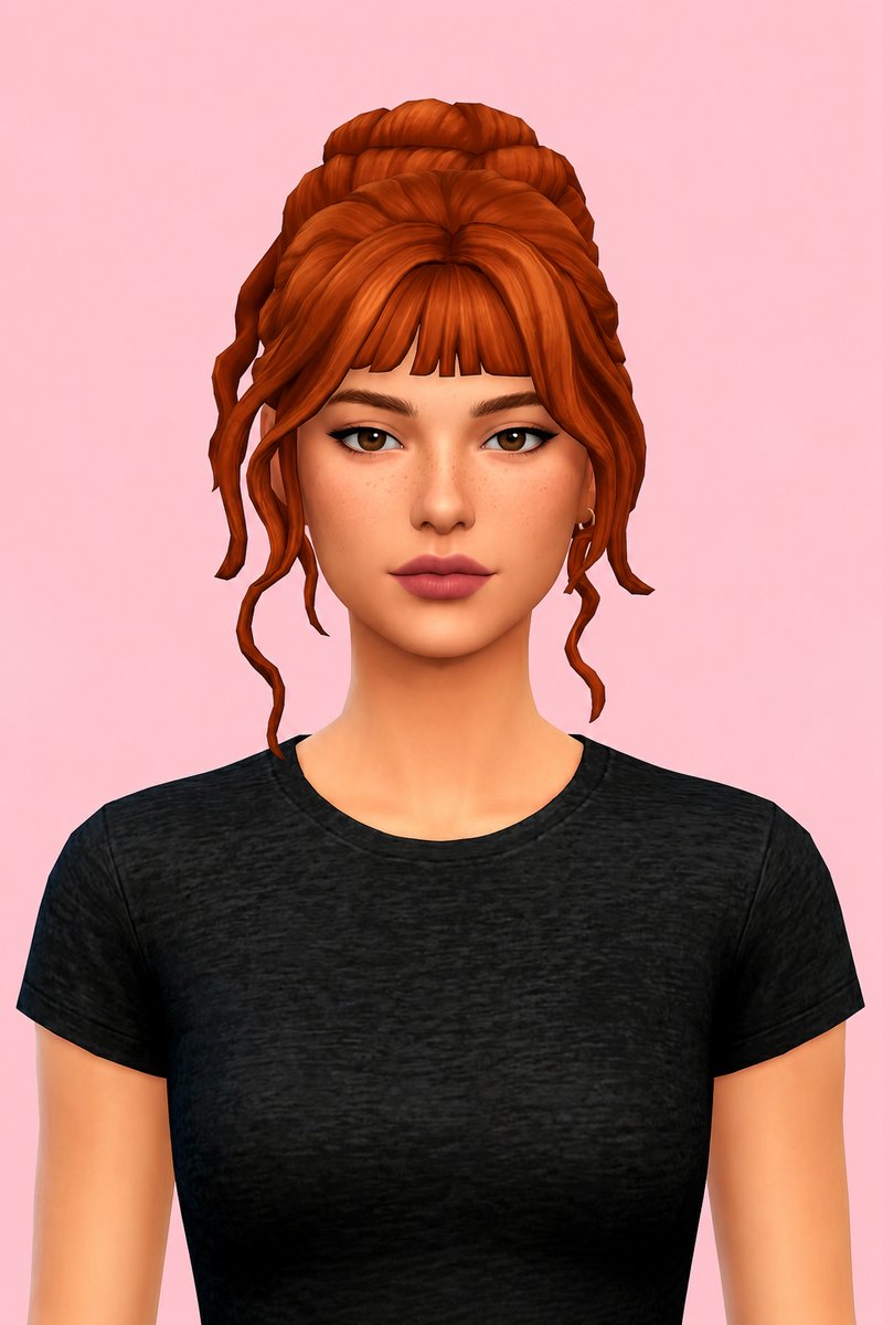 Bebe Hairstyle: custom content (CC) for Sims 4 by oakiyo