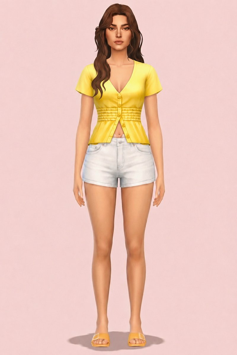 Grace Blouse custom content (CC) for Sims 4 by oakiyo