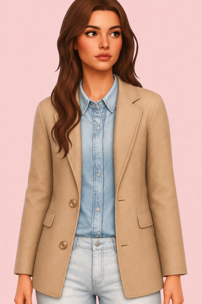 Clara Blazer custom content (CC) for Sims 4 by oakiyo