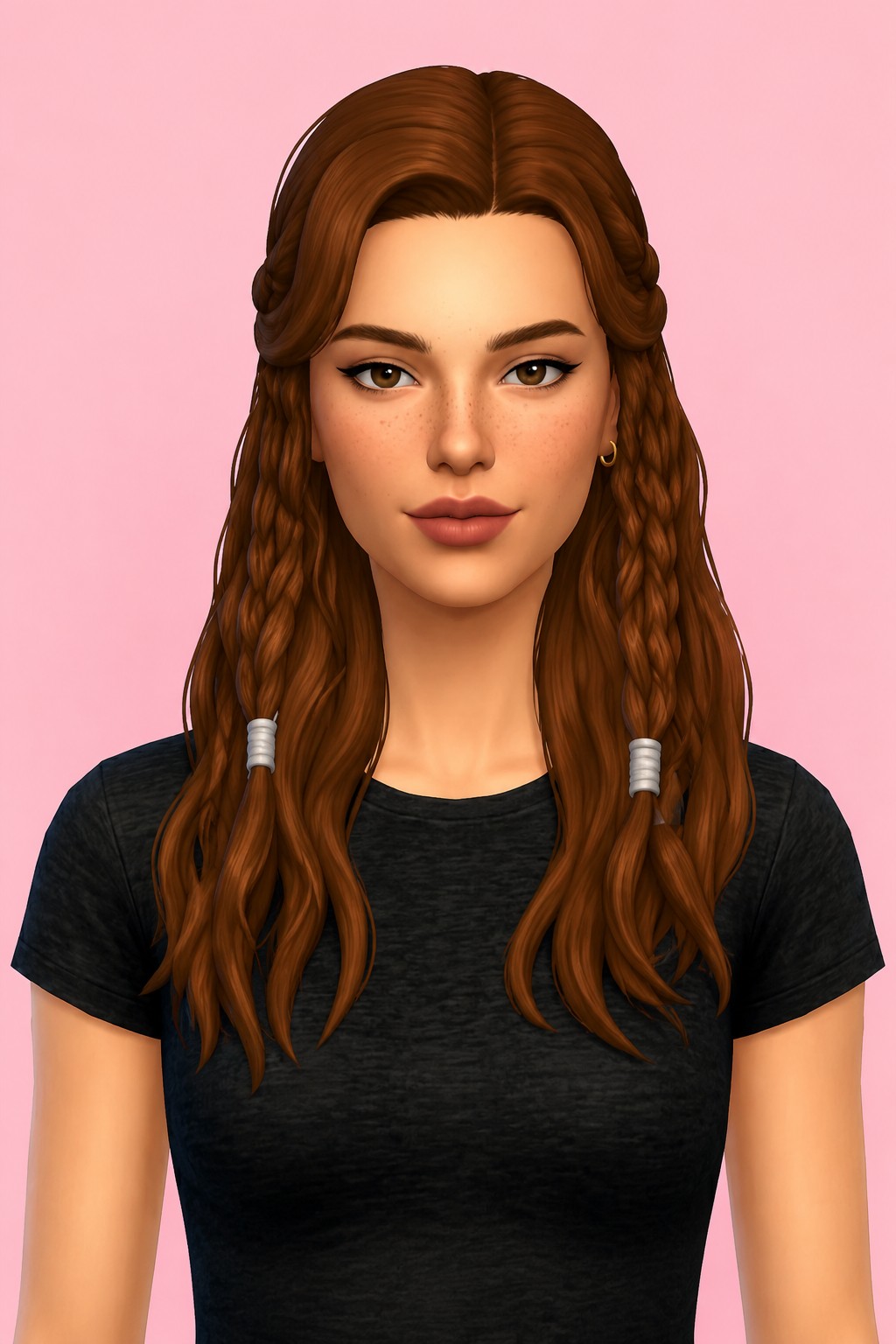 Clementine Hair custom content (CC) for Sims 4 by oakiyo