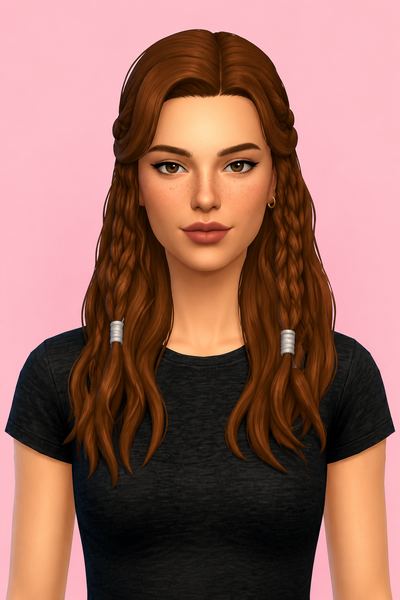 Clementine Hair custom content (CC) for Sims 4 by oakiyo