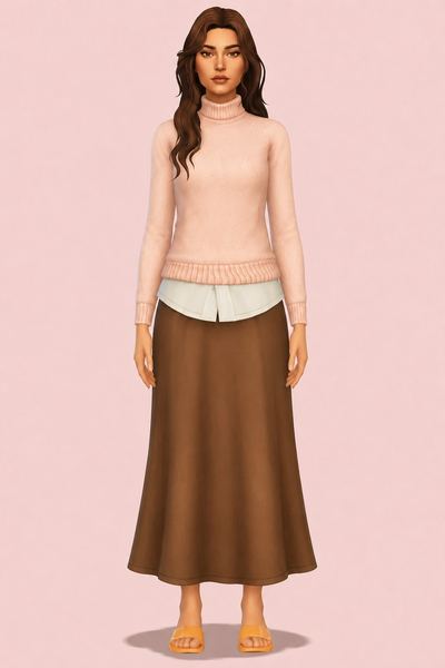 Eveline Dress custom content (CC) for Sims 4 by oakiyo