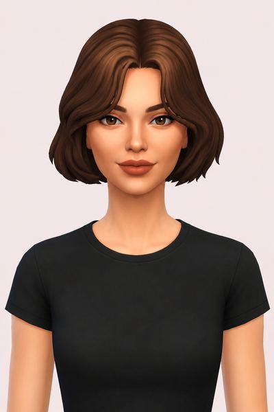 Sylvie Hair custom content (CC) for Sims 4 by oakiyo