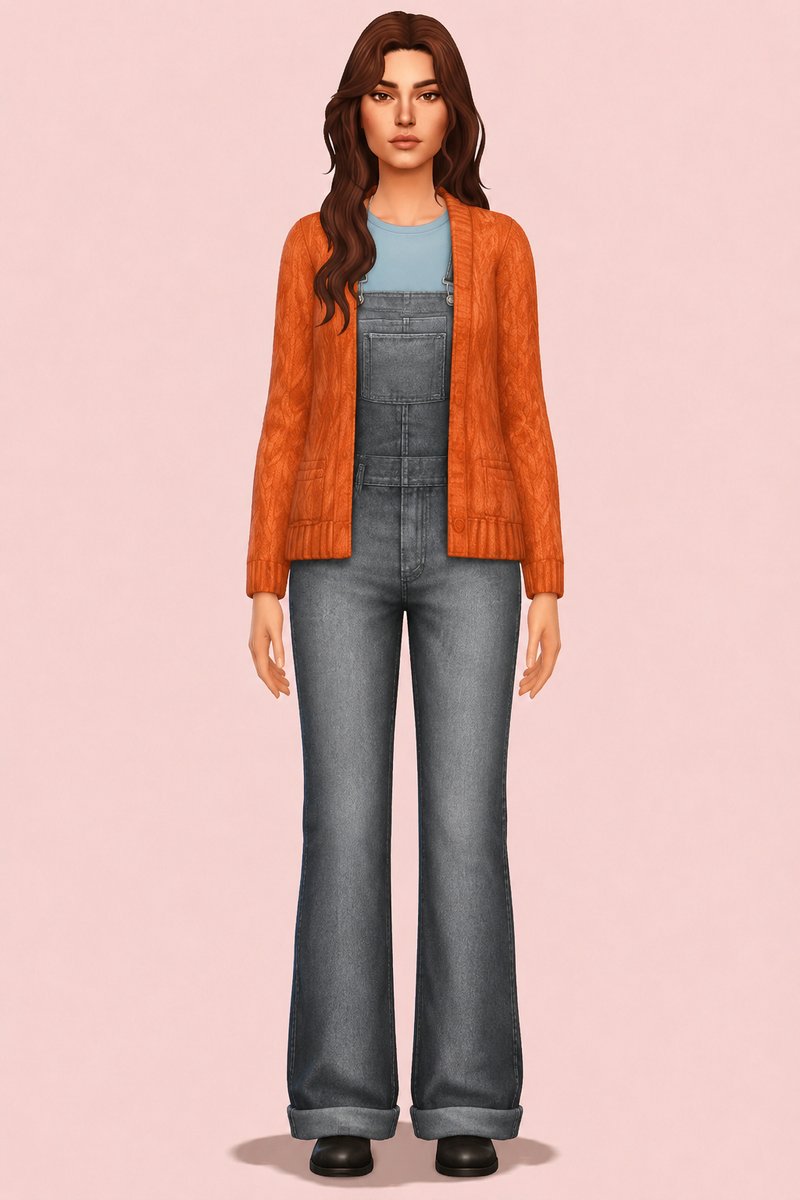 Joni Overalls custom content (CC) for Sims 4 by oakiyo
