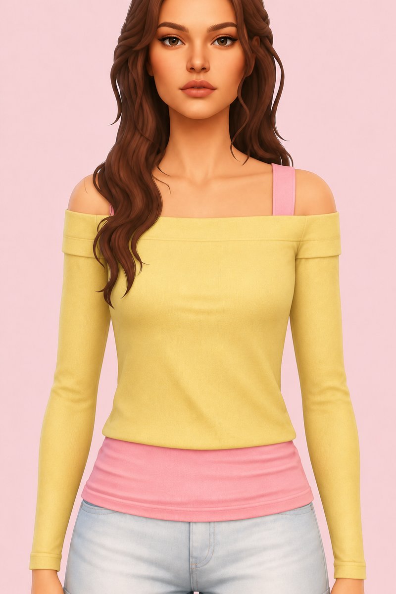 Ella Top custom content (CC) for Sims 4 by oakiyo