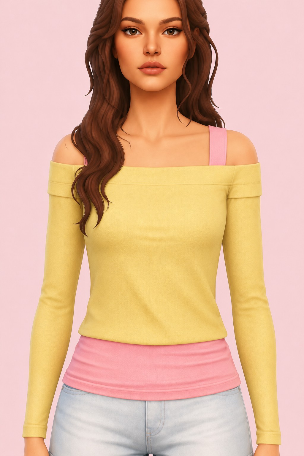 Ella Top custom content (CC) for Sims 4 by oakiyo