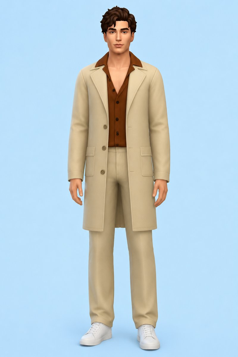 Carter Suit custom content (CC) for Sims 4 by oakiyo