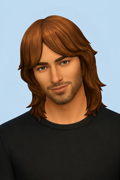 Sam Hair custom content (CC) for Sims 4 by oakiyo